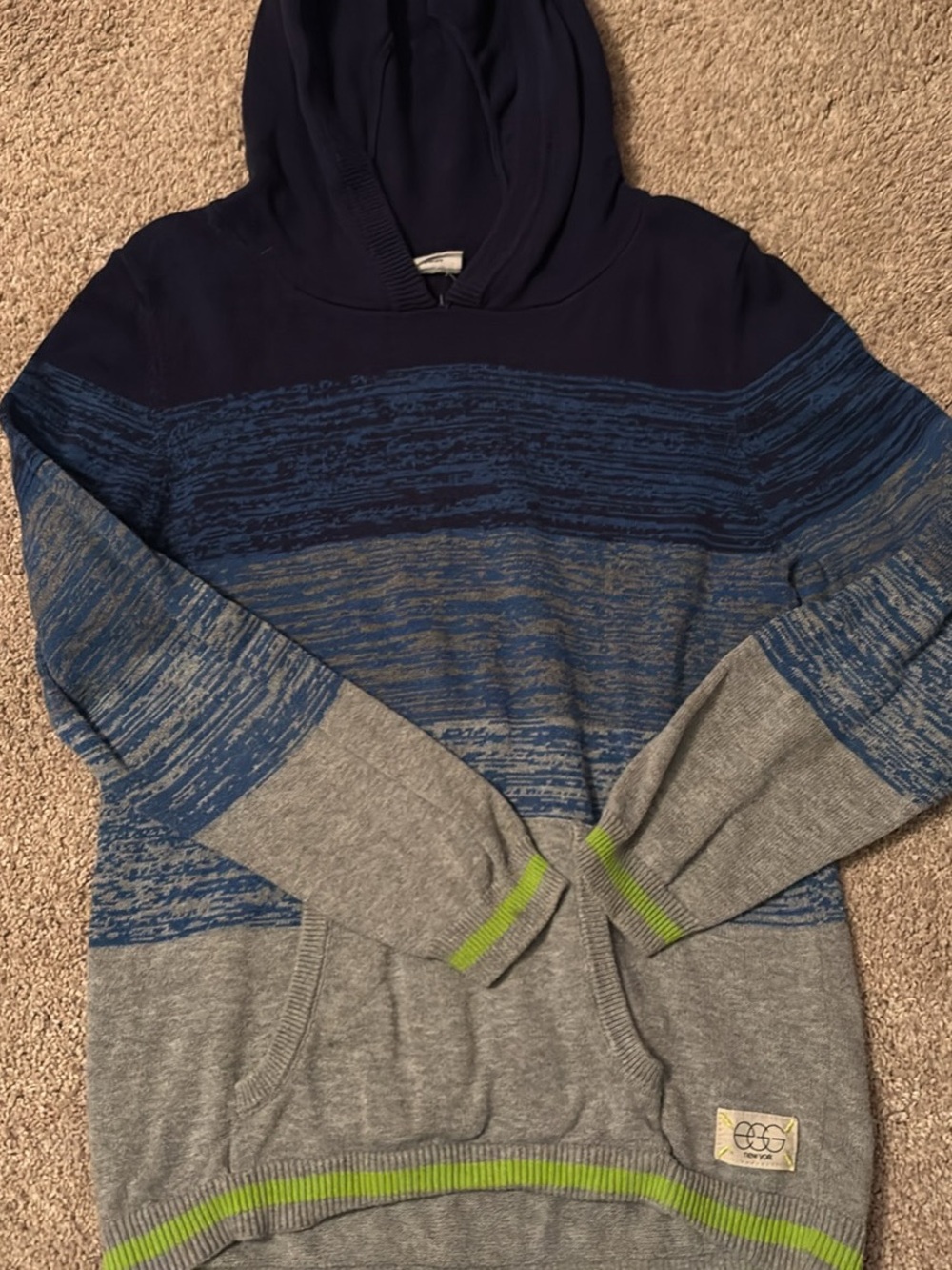 Kids Blue & Gray Hooded Sweater